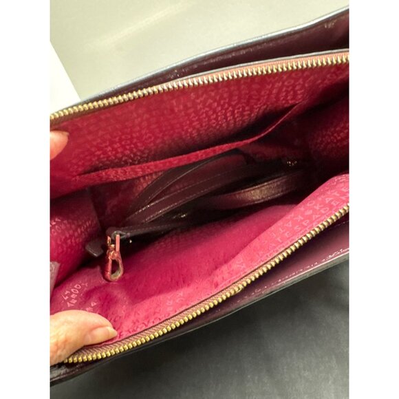 Kate Spade Lise Bixby Place Bag in Mulled Wine Patent Leather Berry Satchel Bag - Picture 12 of 15